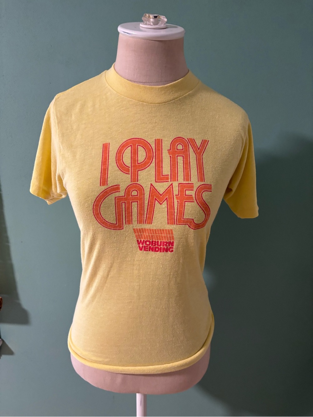 Vintage 1980’s I Play Games Yellow Graphic T-Shirt